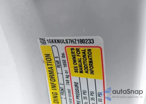 2017 GMC Acadia Slt-1 z USA, uszkodzony, nr VIN 1GKKNULS7HZ180233